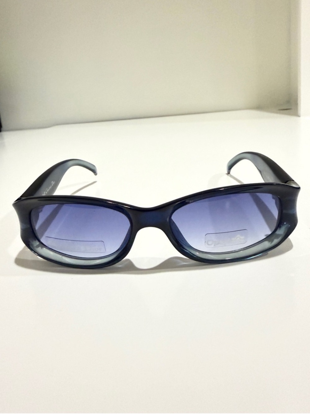 Vtg Christian Dior Chrystel 54Z Blue Gradient Sunglasses Y2K Deadstock Full Set